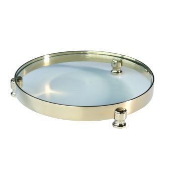 Aksy 7641-1 Oval Tepsi Pvd Gold 6 mm Cam