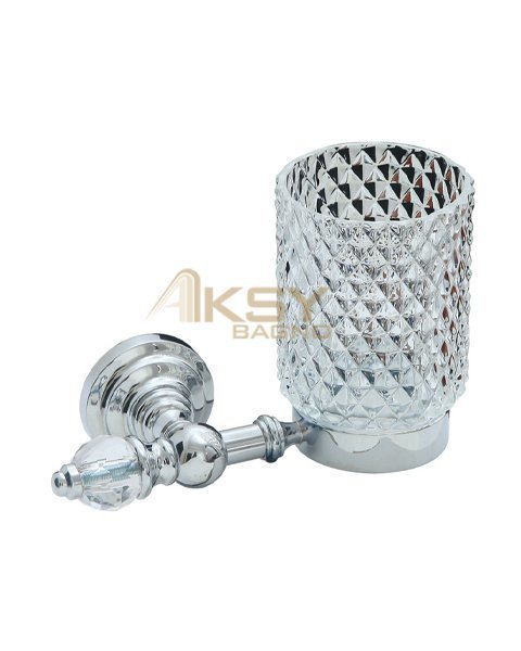 Aksy 9506 Dıamond Montajlı Diş Fırçalık Chrome B - Cam