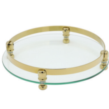 Aksy 4341 Sunum Tepsisi Pvd Gold Cam