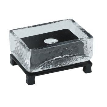 8160 Setüstü Sabunluk Mat Siyah B cam