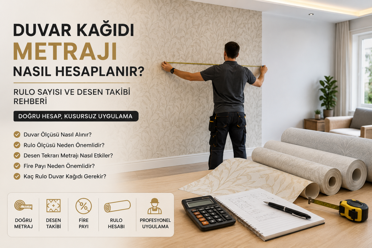 Duvar Kağıdı Metrajı Nasıl Hesaplanır? Rulo Sayısı ve Desen Takibi Rehberi