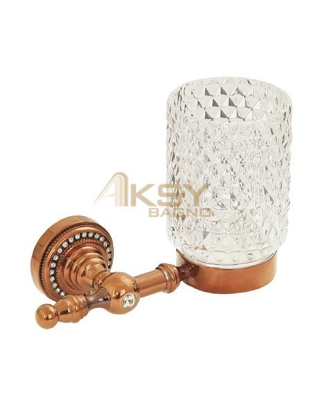 Aksy 7806 Eldorado Montajlı Diş Fırçalık Pvd Rose B.Cam