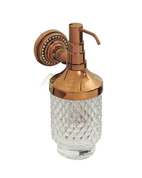 Aksy 7814 Eldorado Montajlı Sıvı Sabunluk Pvd Rose B.Cam