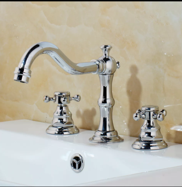 3 Delikli Parlak Krom Lavabo Bataryası B200