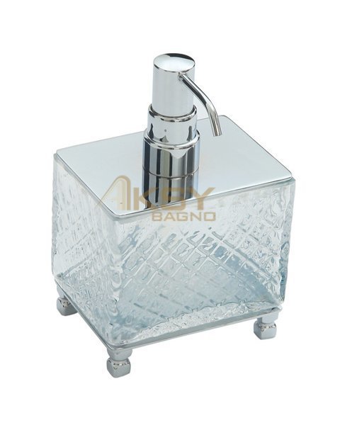 Aksy 8130 Kubıca Setüstü Sıvı Sabunluk Chrome-B Cam