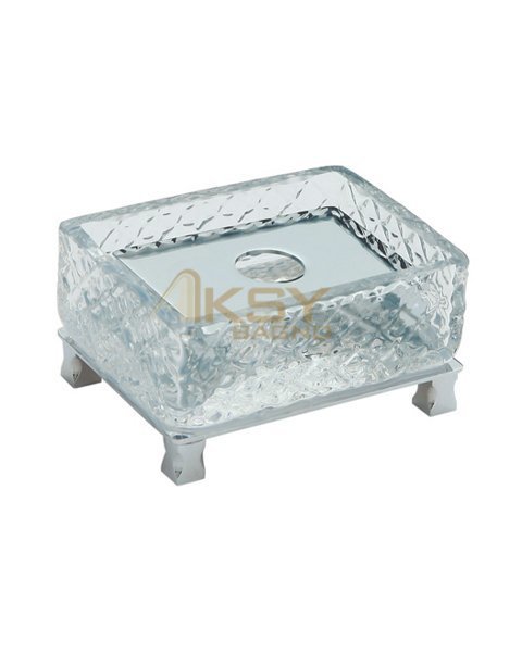 Aksy 8160 Kubıca Setüstü Sabunluk Chrome -B Cam