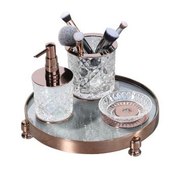 Aksy 7641-1 Oval Tepsi Pvd Rose 6 mm Cam