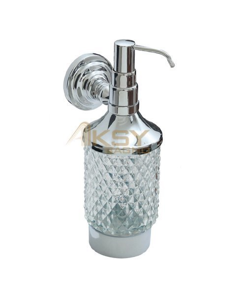 Aksy 9514 Dıamond Montajlı Sıvı Sabunluk Chrome B - Cam