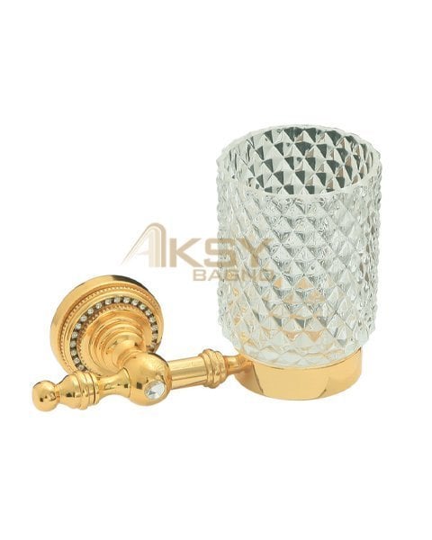 9206 Montajlı Diş Fırçalık PVD Gold - B Cam