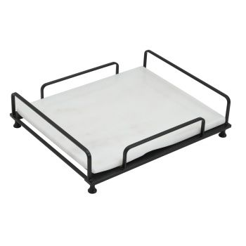 Aksy 4241 Tepsi Mat Siyah  B/M Doğal Taş Beyaz