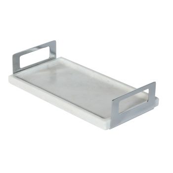 Aksy 4041 Çok Amaçlı Tepsi Chrome Mermer Carrara