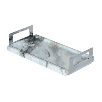 Aksy 4041 Çok Amaçlı Tepsi Chrome Mermer Ocean Blue