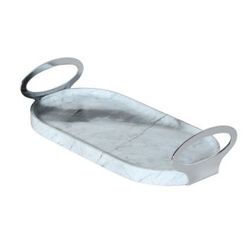 Aksy 3041 Çok Amaçlı Tepsi Chrome Mermer Ocean Blue