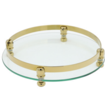 Aksy 4341 Sunum Tepsisi Pvd Gold Cam