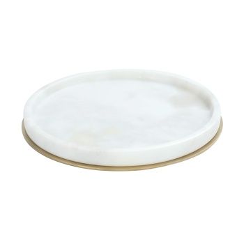 Aksy 9060 Tepsi Pvd Gold Doğal Taş Beyaz D/T/B