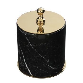 Aksy 9026 Çöp Kovası Pvd Gold Doğal Taş Siyah D/T/S
