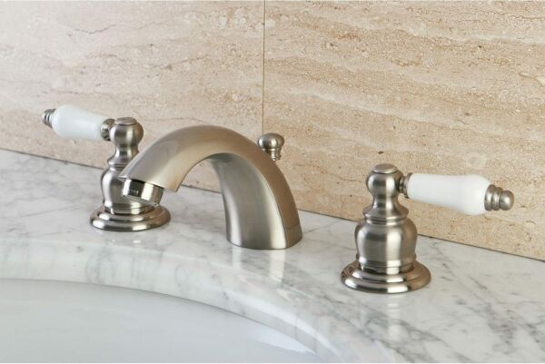 3 Delikli Saten Krom Seramik Kulplu Lavabo Bataryası