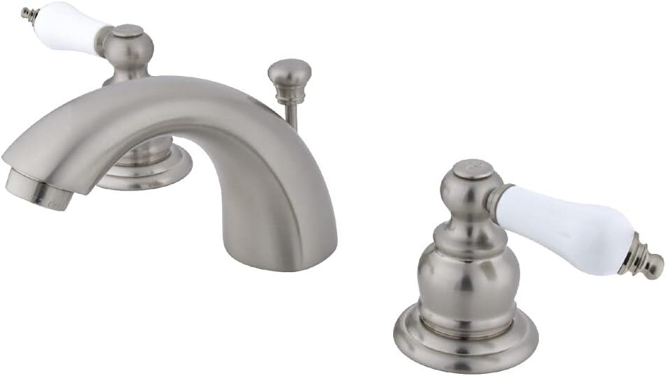 3 Delikli Saten Krom Seramik Kulplu Lavabo Bataryası