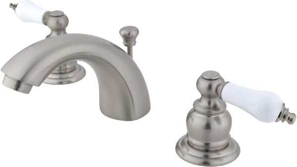 3 Delikli Saten Krom Seramik Kulplu Lavabo Bataryası