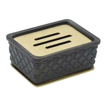 Aksy 8160 Siyah Boyalı Pvd Mat Gold Setüstü Sabunluk D/D/B