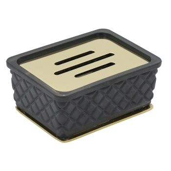 Aksy 8160 Siyah Boyalı Pvd Gold Setüstü Sabunluk D/D/B