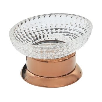 Aksy 8260 Setüstü Sabunluk Pvd Rose Optik Cam