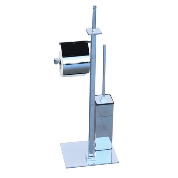 Aksy 8120 Kubıca WC Kağıtlı Klozet Fırçası Yedek Kağıtlık Chrome