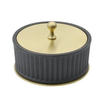 Aksy 7470 Pvd Mat Gold Setüstü Makyaj Kutusu Büyük Model Çizgili Cam S M B