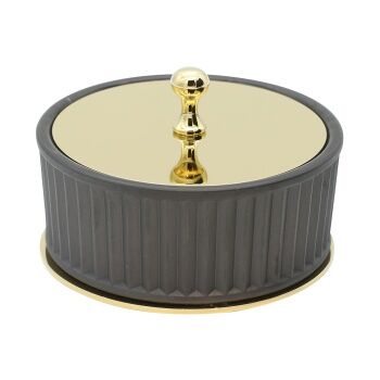 Aksy 7670 Pvd Mat Gold Setüstü Makyaj Kutusu Küçük Model Çizgili Cam S M B
