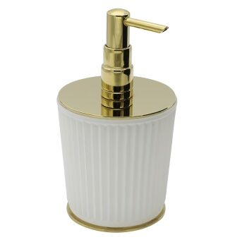 Aksy 7730 Pvd Mat Gold Setüstü Sıvı Sabunluk Küçük Model Çizgili Cam B M B