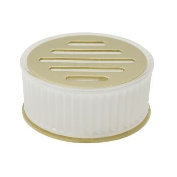 Aksy 7760 Pvd Mat Gold Setüstü Sabunluk Büyük Model Çizgili Cam S M B