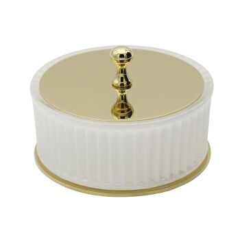 Aksy 7770 Pvd Mat Gold Setüstü Makyaj Kutusu Büyük Model Çizgili Cam S M B
