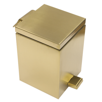 Aksy 7326 Pedallı Çöp Kovası Kare Pvd Gold