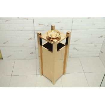 Aksy 1108 Dış Mekan Çöp Kovası ve Küllük Pvd Gold