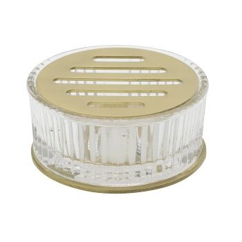 Aksy 1460 Pvd Mat Gold Setüstü Sabunluk Küçük Model Çizgili Cam