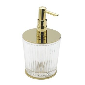 Aksy 1330 Pvd Gold Setüstü Sıvı Sabunluk Küçük Model Çizgili Cam