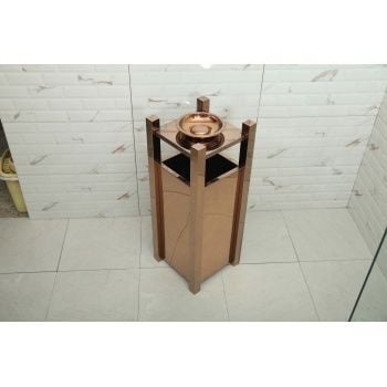 Aksy 1108 Dış Mekan Çöp Kovası ve Küllük Pvd Mat Rose