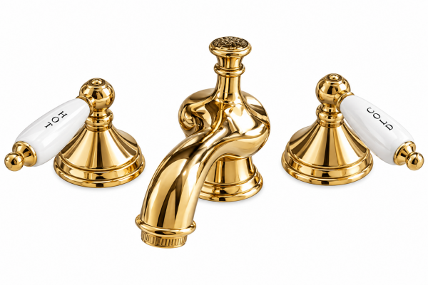 3 Delikli Gold Lavabo Bataryası
