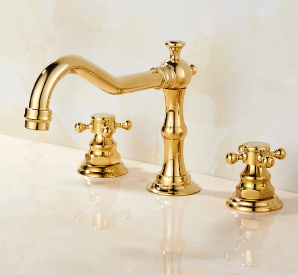 3 Delikli Altın Lavabo Bataryası B243