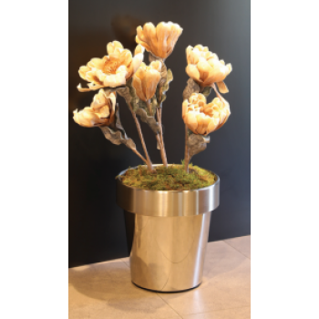 Aksy 0666 Chrome Parlak/Satine Konik Saksı K-O 22*31*34