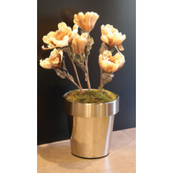 Aksy 0666 Chrome Parlak/Satine Konik Saksı K-O 22*31*34