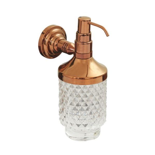 Aksy 5514 Lıne Montajlı Sıvı Sabunluk Pvd Rose B.Cam