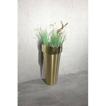 Aksy 1218 Pvd Gold Mat Parlak Saksı 40*40*80
