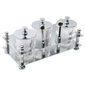 Aksy 0020 Chrome Baharat Takımı Çizgili Cam