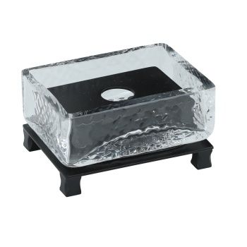 8160 Setüstü Sabunluk Mat Siyah B cam
