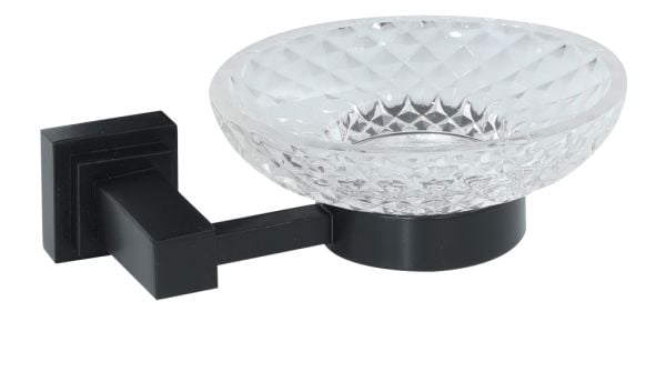 8107 Montajlı Sabunluk Mat Siyah B Cam