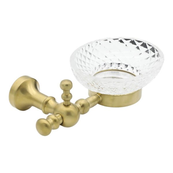 Aksy 9307 Montajlı sabunluk B cam Mat Gold