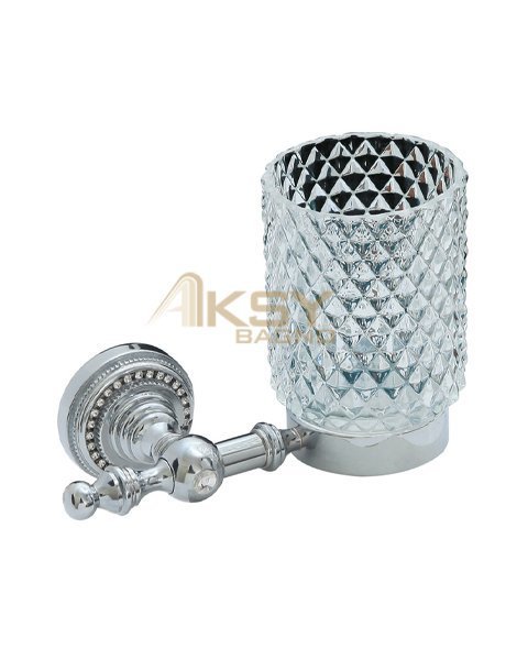 Aksy 7806 Eldorado Montajlı Diş Fırçalık Chrome B.Cam