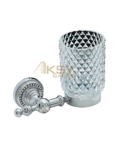 Aksy 7806 Eldorado Montajlı Diş Fırçalık Chrome B.Cam